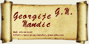 Georgije Mandić vizit kartica